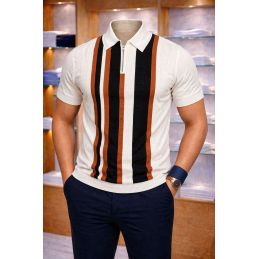 Polo motif texturé Homme