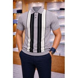 Polo motif texturé Homme