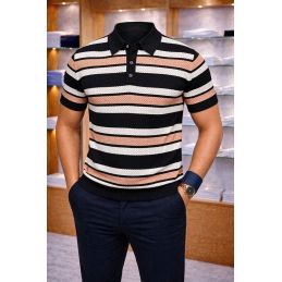 Polo motif texturé Homme