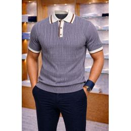 Polo motif texturé Homme