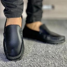 Mocassins homme cuir noir