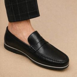 Mocassins homme cuir noir
