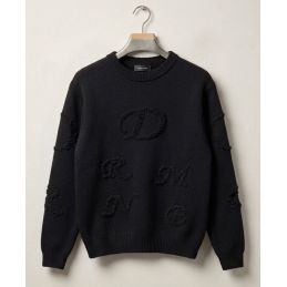 Pull noir texturé (Homme &...