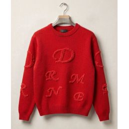Pull rouge texturé (Homme &...