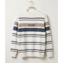 Pull blanc rayé (Homme &...