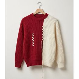 Pull patchwork bicolore...