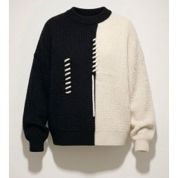 Pull patchwork noir & blanc...