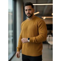 Pull Homme Col Rond Côtelé...