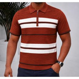 Polo Homme Tricot à Rayures...