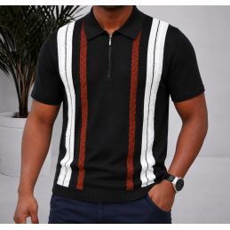 Polo Homme Tricot à Rayures...
