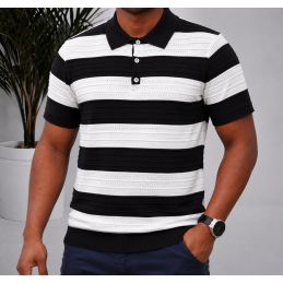 Polo Homme Tricot à Rayures...