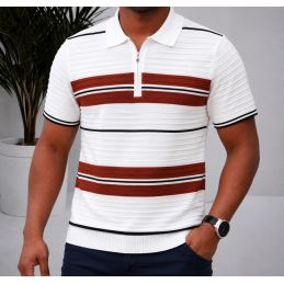 Polo Homme Tricot à Rayures...
