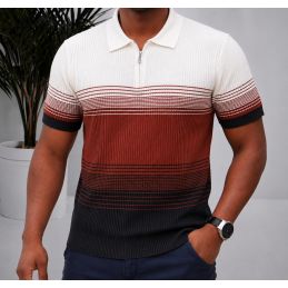 Polo Homme Tricot à Rayures...