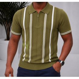 Polo Homme Tricot à Rayures...