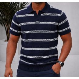 Polo Homme Tricot à Rayures...