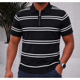 Polo Homme Tricot à Rayures...