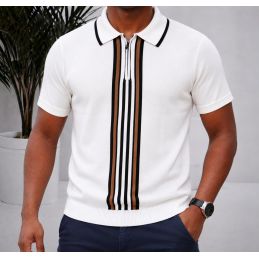 Polo Homme Tricot à Rayures...