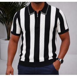 Polo Homme Tricot à Rayures...