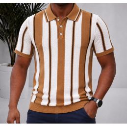 Polo Homme Tricot à Rayures...