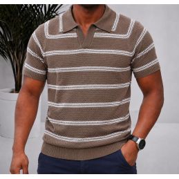 Polo Homme Tricot à Rayures...