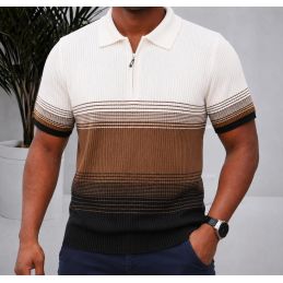 Polo Homme Tricot à Rayures...