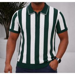 Polo Homme Tricot à Rayures...