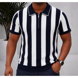 Polo Homme Tricot à Rayures...