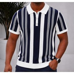 Polo Homme Tricot à Rayures...