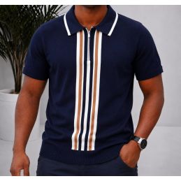 Polo Homme Tricot à Rayures...