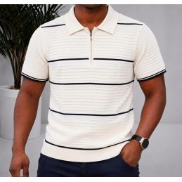 Polo Homme Tricot à Rayures...