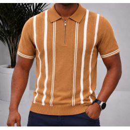 Polo Homme Tricot à Rayures...