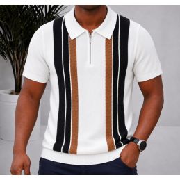 Polo Homme Tricot à Rayures...