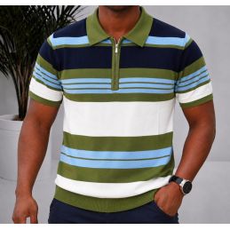 Polo Homme Tricot à Rayures...