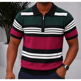 Polo Homme Tricot à Rayures...