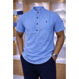 Chemise polo homme col mao...