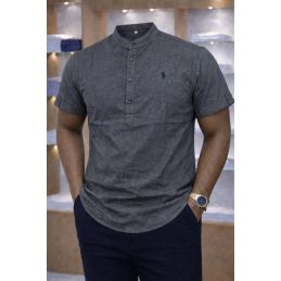Chemise polo homme col mao...
