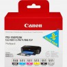 Pack 5 cartouches d'encre Canon PGI 550 CLI 551 / Noir et Couleur